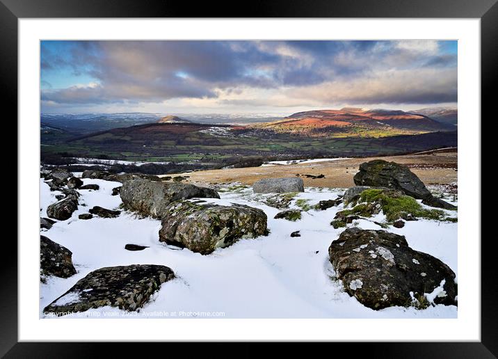 Llangynidr Moors Winter Embrace. Framed Mounted Print by Philip Veale