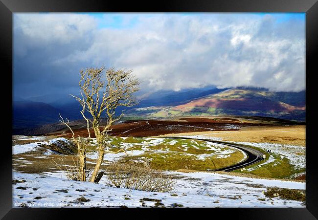 Tempestuous Skies above Pen Cerrig-Calch Framed Print by Philip Veale