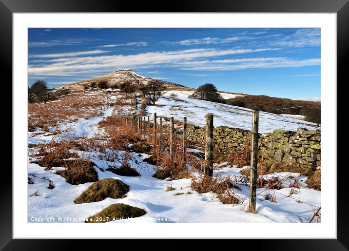 Sugar Loaf, Abergavenny in Winter. Framed Mounted Print by Philip Veale