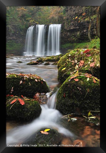 Sgwd Yr Eira in Late Autumn. Framed Print by Philip Veale