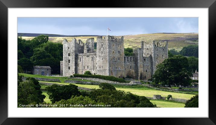 Bolton Castle at Dawn, Wensleydale, Yorkshire. Framed Mounted Print by Philip Veale
