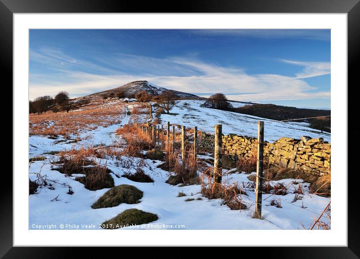 Sugar Loaf Peak in Winter. Framed Mounted Print by Philip Veale