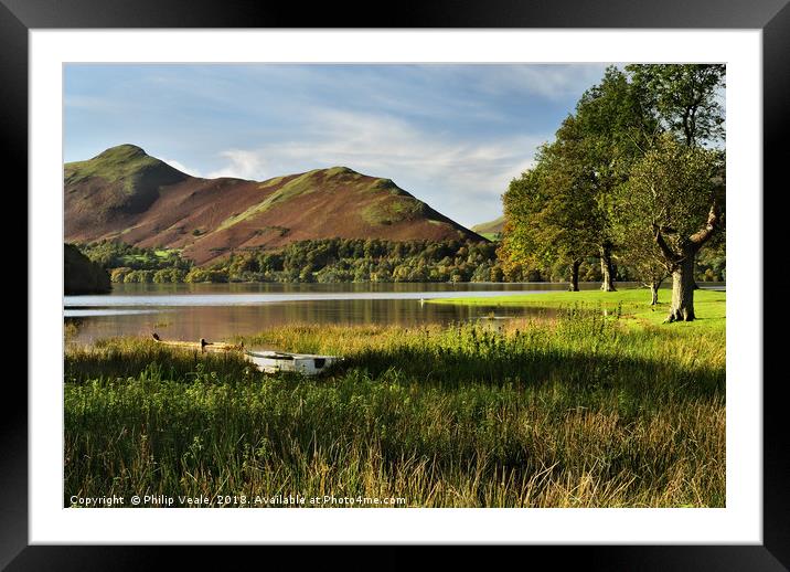 Abandoned Row Boat, Derwent Water. Framed Mounted Print by Philip Veale