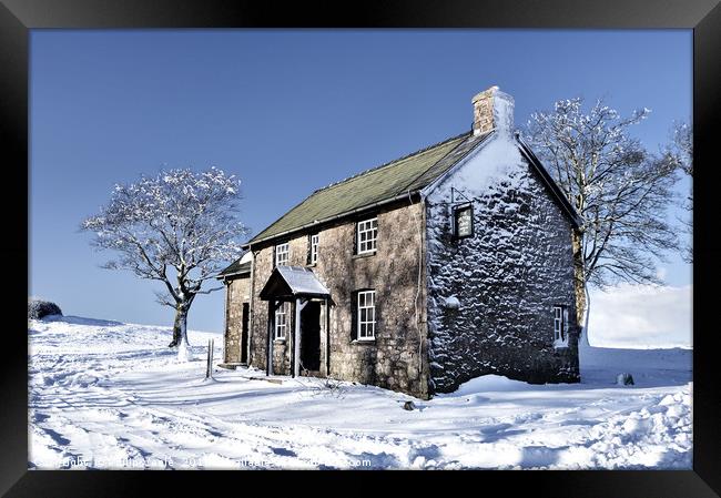 Drovers Arms, Epynt in Winter. Framed Print by Philip Veale