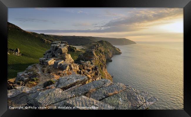 Valley of the Rocks Sunset, Lynton. Framed Print by Philip Veale