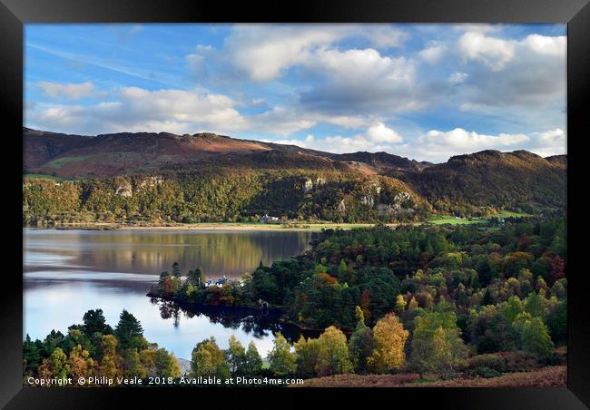 Derwent Water Early Autumn. Framed Print by Philip Veale