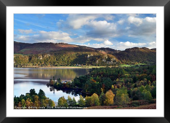 Derwent Water Early Autumn. Framed Mounted Print by Philip Veale