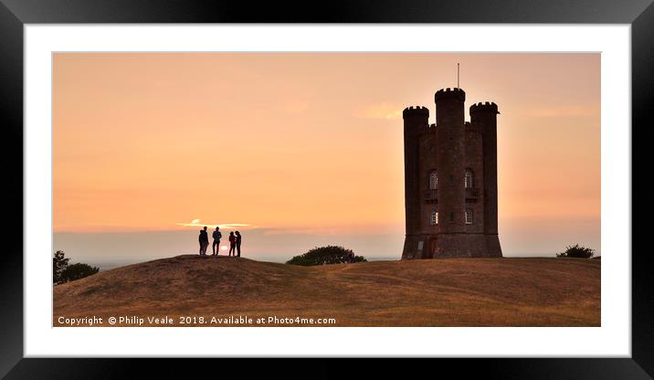 Broadway Tower, Cotswolds at Sunset. Framed Mounted Print by Philip Veale