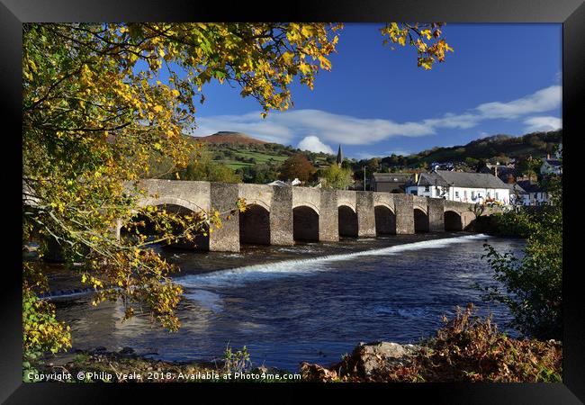 Crickhowell Bridge and Table Mountain. Framed Print by Philip Veale