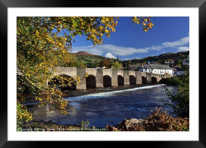 Crickhowell Bridge and Table Mountain. Framed Mounted Print by Philip Veale