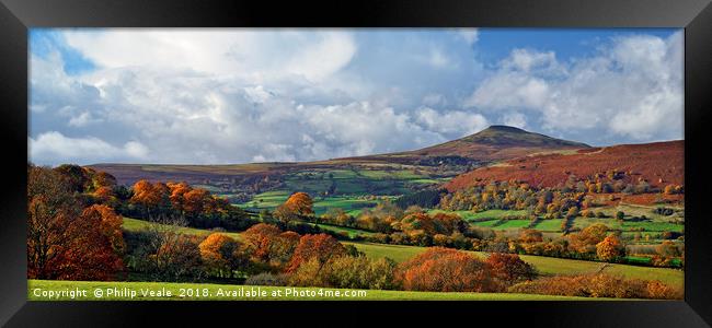 Sugar Loaf Mountain Autumn Panoramic. Framed Print by Philip Veale