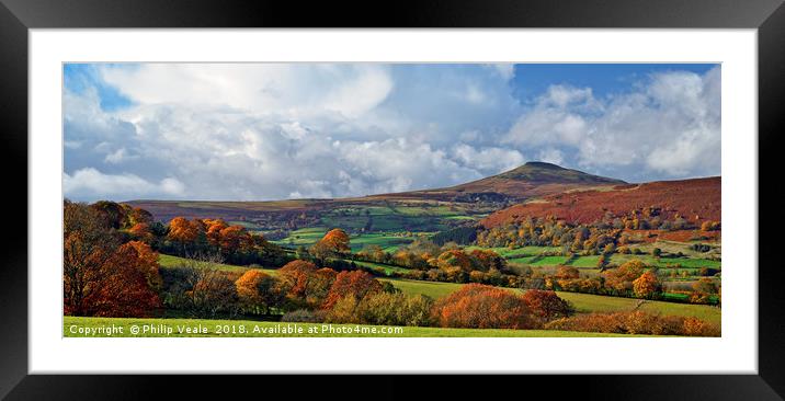 Sugar Loaf Mountain Autumn Panoramic. Framed Mounted Print by Philip Veale