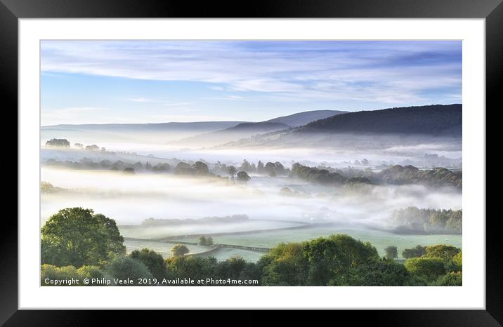 Llanhamlech's Autumnal Dawn. Framed Mounted Print by Philip Veale
