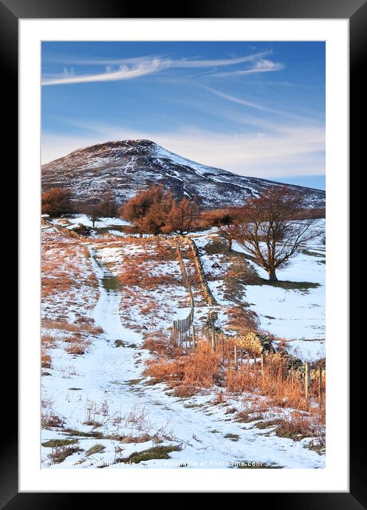 Sugar Loaf Abergavenny in Winter's Embrace. Framed Mounted Print by Philip Veale