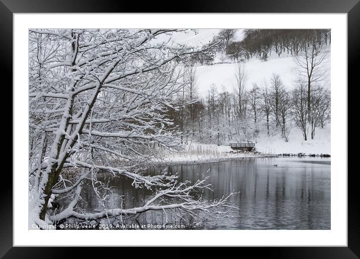 Winter's Embrace at Cwmtillery Lakes Framed Mounted Print by Philip Veale
