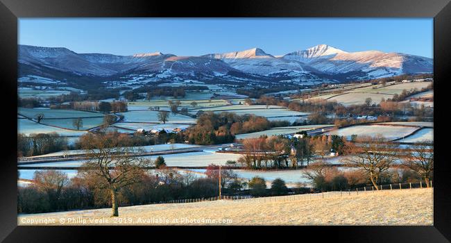 Brecon Beacons as Winter Dawn's Framed Print by Philip Veale