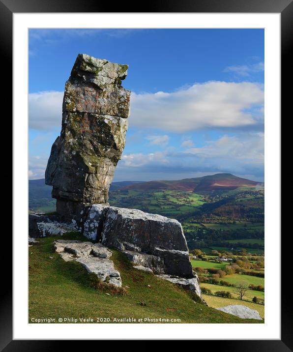 Lonely Shepherd Overlooking Clydach. Framed Mounted Print by Philip Veale