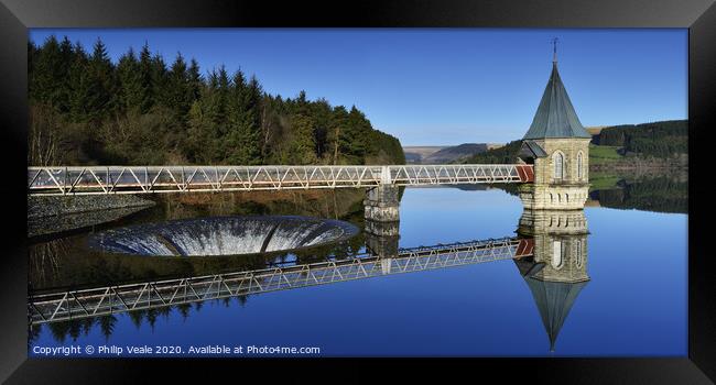 Pontsticill Reservoir Mirror-like Refection. Framed Print by Philip Veale