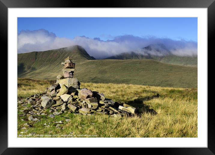 Cloud-Crowned Peaks of Brecon Beacons Framed Mounted Print by Philip Veale