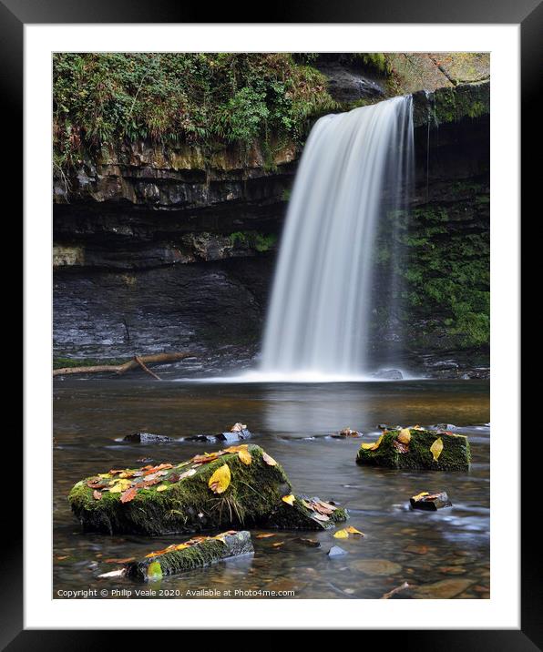 Sgwd Gwladus or Lady Falls in Autumn. Framed Mounted Print by Philip Veale