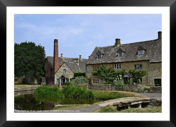The Old Mill, Lower Slaughter in Summer. Framed Mounted Print by Philip Veale