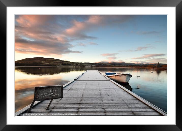 Gentle Dawn Over Llangorse Lake Framed Mounted Print by Philip Veale
