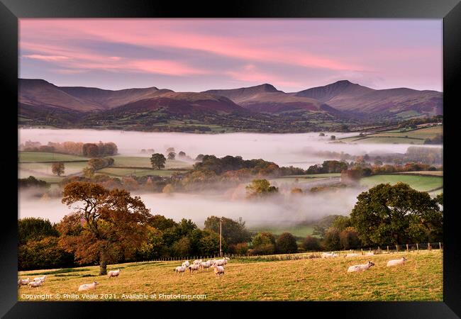 Brecon Beacons Dragons Breath. Framed Print by Philip Veale