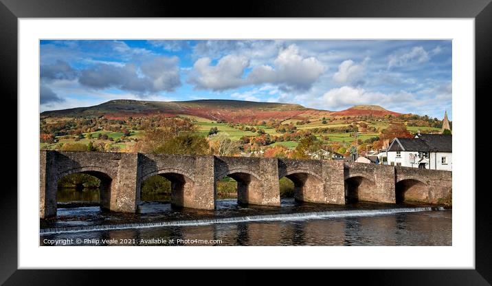  Crickhowell Bridge and Table Mountain. Framed Mounted Print by Philip Veale