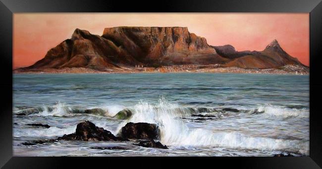 Table Top Mountain Framed Print by David Reeves - Payne