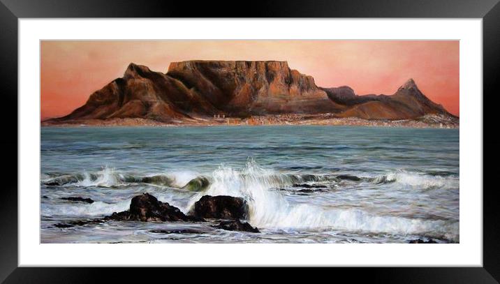 Table Top Mountain Framed Mounted Print by David Reeves - Payne