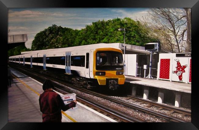 Train on the Platform  Framed Print by David Reeves - Payne