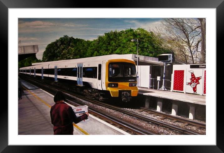 Train on the Platform  Framed Mounted Print by David Reeves - Payne