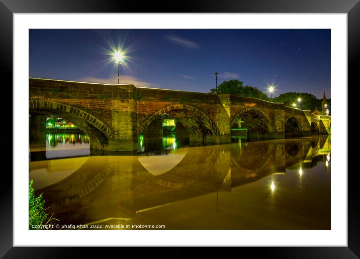Penwortham Old Bridge, Preston, Lancashire Framed Mounted Print by Shafiq Khan