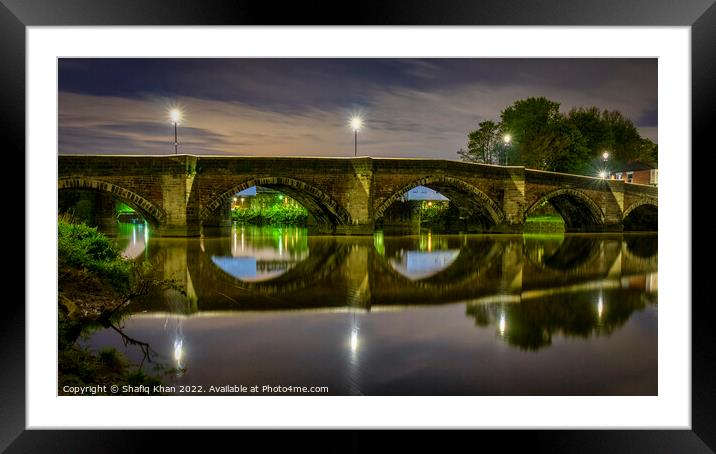 Penwortham Old Bridge, Preston, Lancashire Framed Mounted Print by Shafiq Khan