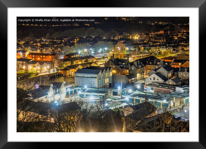 Night time at Clitheroe, Ribble Valley, Lancashire Framed Mounted Print by Shafiq Khan