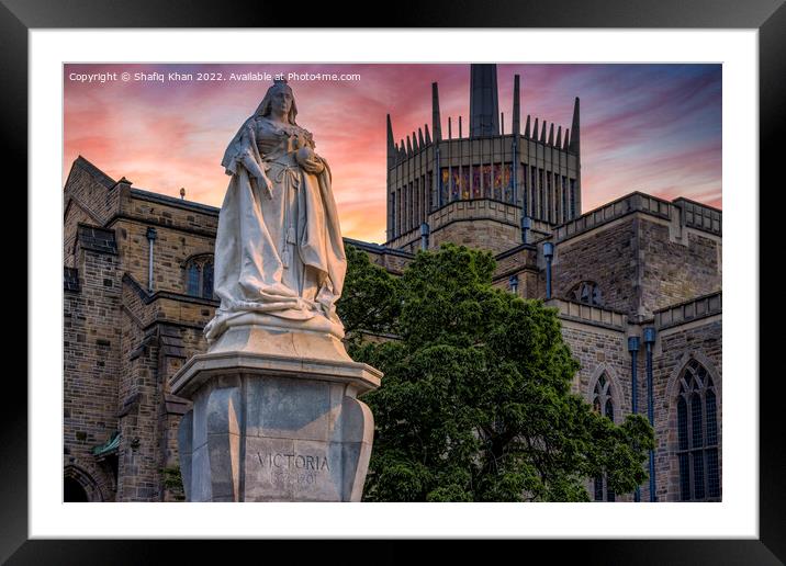 Blackburn Cathedral with Queen Victoria Statue Framed Mounted Print by Shafiq Khan