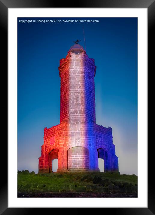 Darwen/Jubilee Tower, Lancashire - Light Painted to Celebrate the Platinum Jubilee Framed Mounted Print by Shafiq Khan