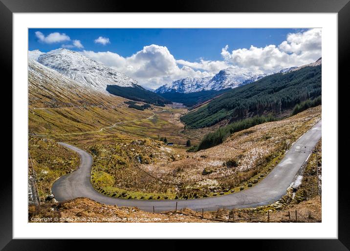 Rest and Be Thankful from Glen Croe, Scotland Framed Mounted Print by Shafiq Khan