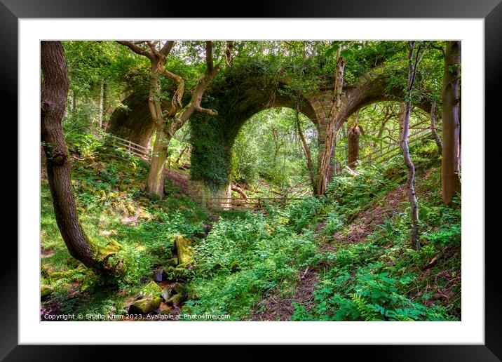 Abandoned Viaduct at Hoghton Bottoms, Preston, Lancashire, UK (Nature Taking Over) Framed Mounted Print by Shafiq Khan