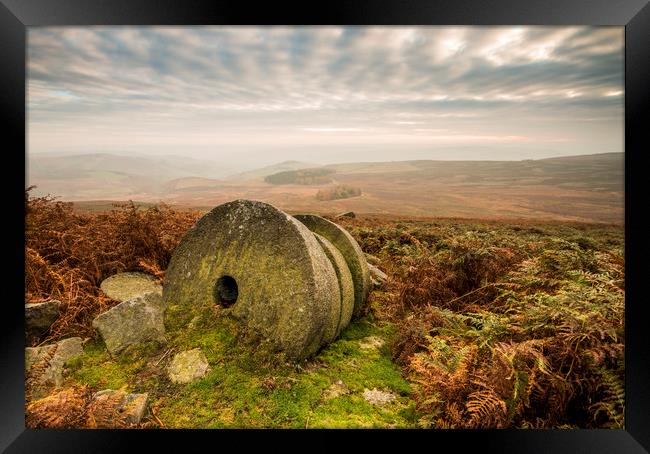 Abandoned Millstones in the Peak District Framed Print by Chantal Cooper