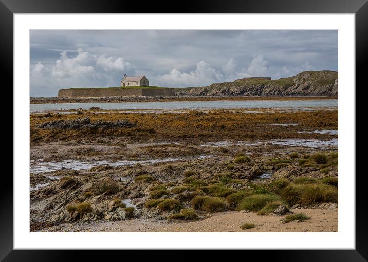 St Cwyfans Church, the church in the sea. Framed Mounted Print by Chantal Cooper