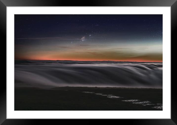 Cloud Inversion before Dawn as the sky starts to c Framed Mounted Print by Chantal Cooper
