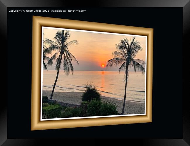 Photo of framed sunrise wall art. Framed Print by Geoff Childs