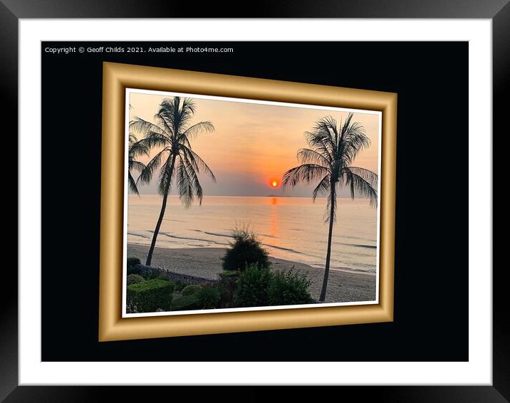 Photo of framed sunrise wall art. Framed Mounted Print by Geoff Childs