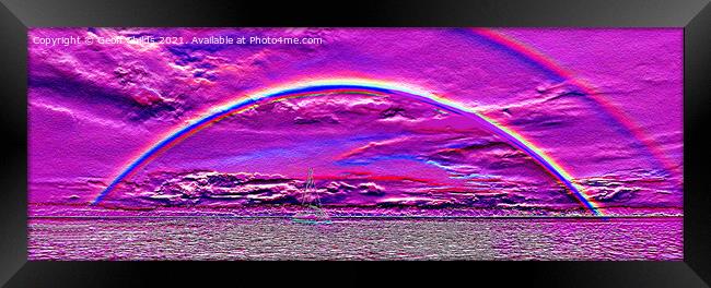  Colourful magenta panoramic abstract wall art ima Framed Print by Geoff Childs