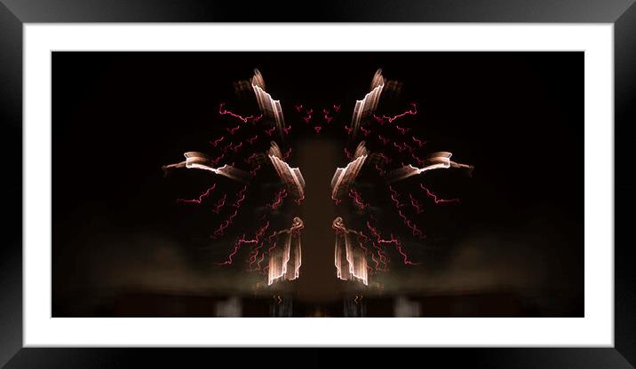   Wall art image of red and white colourful surreal and abstract Framed Mounted Print by Geoff Childs