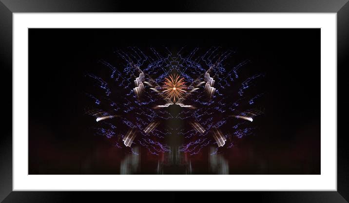   Wall art image of colourful orange and blue surreal and abstra Framed Mounted Print by Geoff Childs