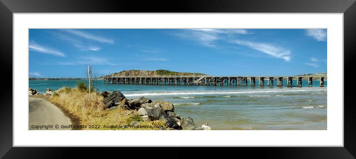Coffs Harbour waterfront beach and jetty. Framed Mounted Print by Geoff Childs