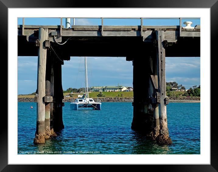 The historic timber jetty at Coffs Harbour Framed Mounted Print by Geoff Childs