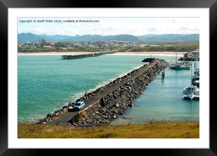 Coffs Harbour inner and outer harbours. Framed Mounted Print by Geoff Childs